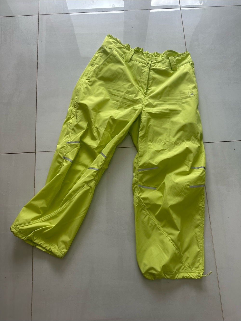 Stella McCartney Neon Lime Green Woven Sport Pants